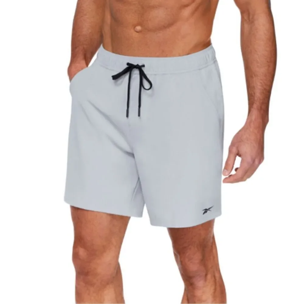 NWOT Reebok men's gray volley swim shorts quick dry size L